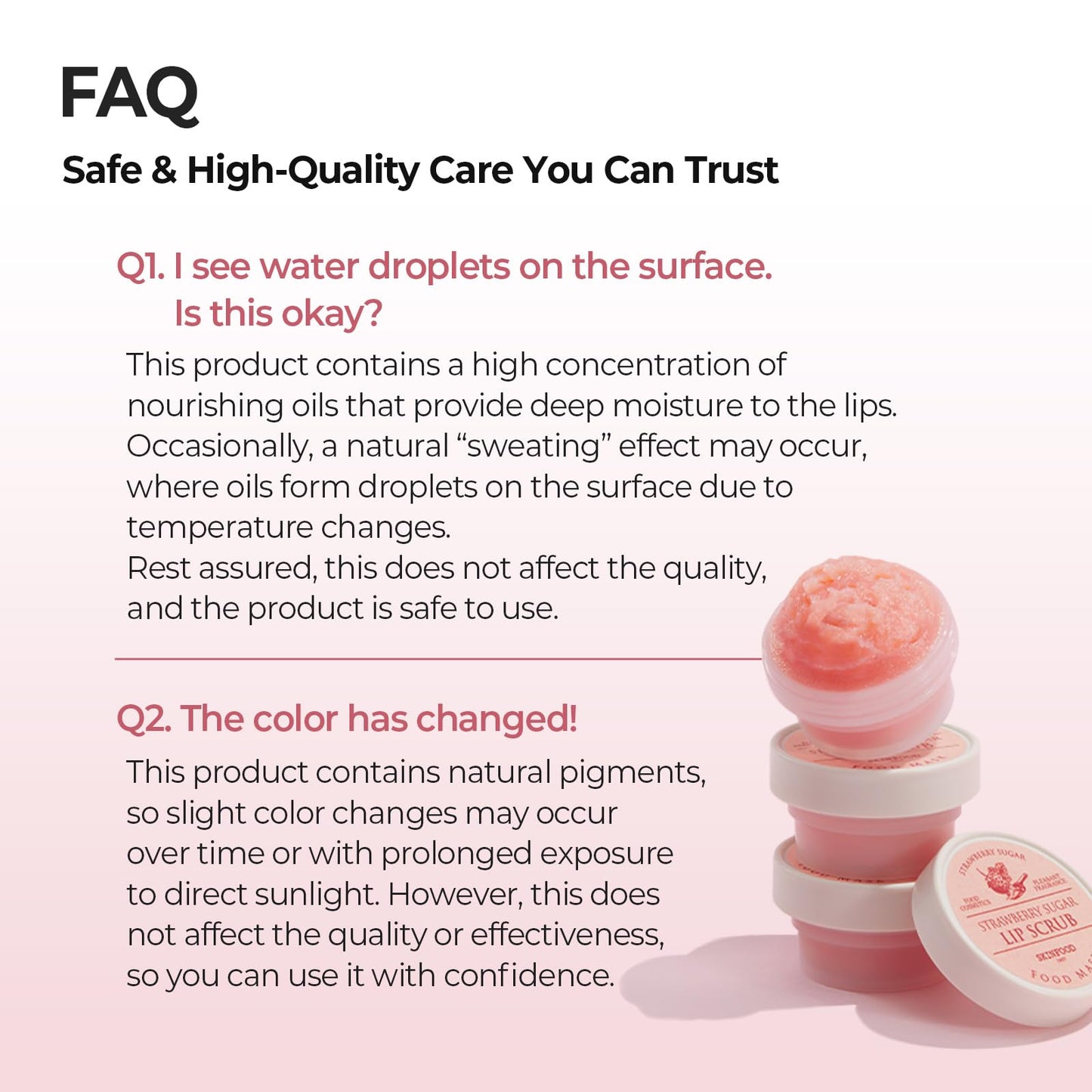 SKINFOOD Strawberry Sugar Lip Scrub Mask, Exfoliating Lip Care, Hydrating Korean Lip Product for Soft & Smooth Lips, Deep Nourishment Mild Sugar Scrub Vegan (0.71 fl. Oz.)