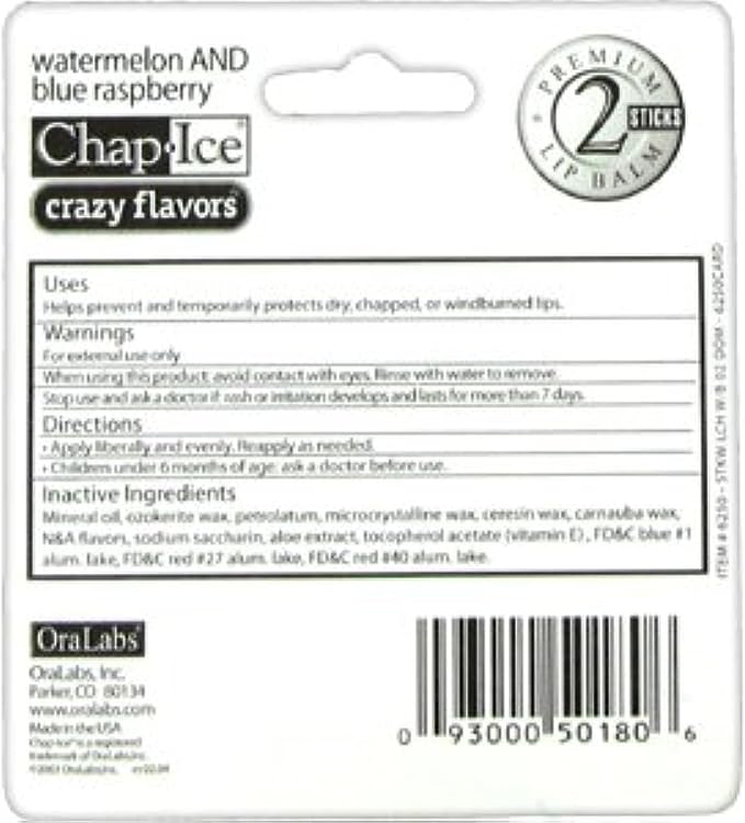 ChapIce Crazy Flavors Lip Balm Watermelon Blue