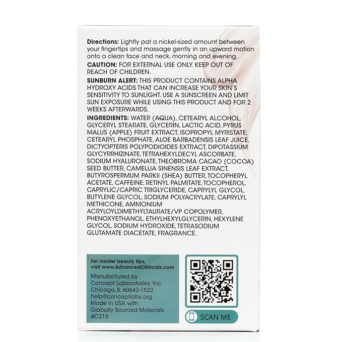 Advanced Clinicals Dark Spot Face Moisturizer | Lactic Acid Lotion For Face With Caffeine, Cocoa Butter, & Vitamin A | Brightening Cream Visibly Reduces Look Of Dark Spots & Uneven Skin Tone, 2 Fl Oz
