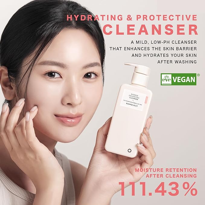 Barrier Enhancing Cleanser, Gentle Deep Pore Cleansing, Moisture Retention, Soothing, pH balance with Panthenol, Triple Hyaluronic Acid, SkinCare for Sensitive & Dry Skin(6.42 Fl. Oz/190ml)