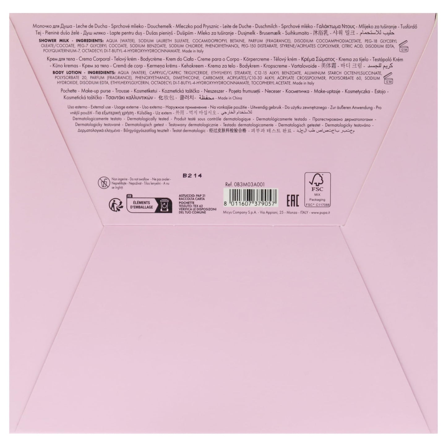 Pupa Milano Breakfast Lovers Set, Cappuccino, 3 Pc - Body Wash and Lotion - Moisturizing Body Lotion - Hydrating Body Wash - Skin Care Gift Set