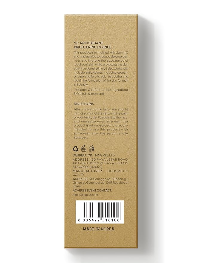 Vitamin C Serum with Niacinamide & Ethyl Ascorbic Acid: Brightening, Moisturizing Face Serum for Dark Spots | Hyperpigmentation & Anti-Aging Treatment | Korean Synergy Formula 1.01oz