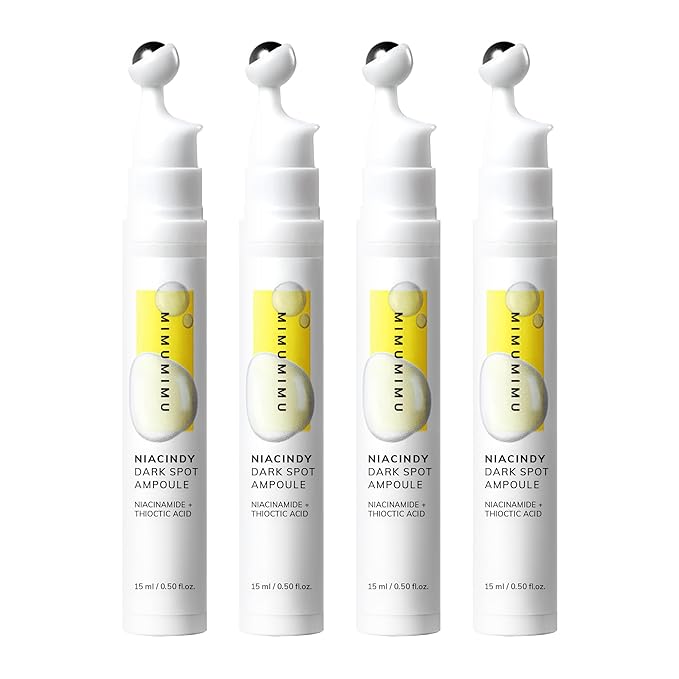 MIMUMIMU Dark Spot Remover for Face | Korean Clinic Skincare - Thioctic Acid 0.01% & Niacinamide 10% | Overnight Treatment for Melasma, Hyperpigmentation, Discoloration, Acne Scars | Pack of 4