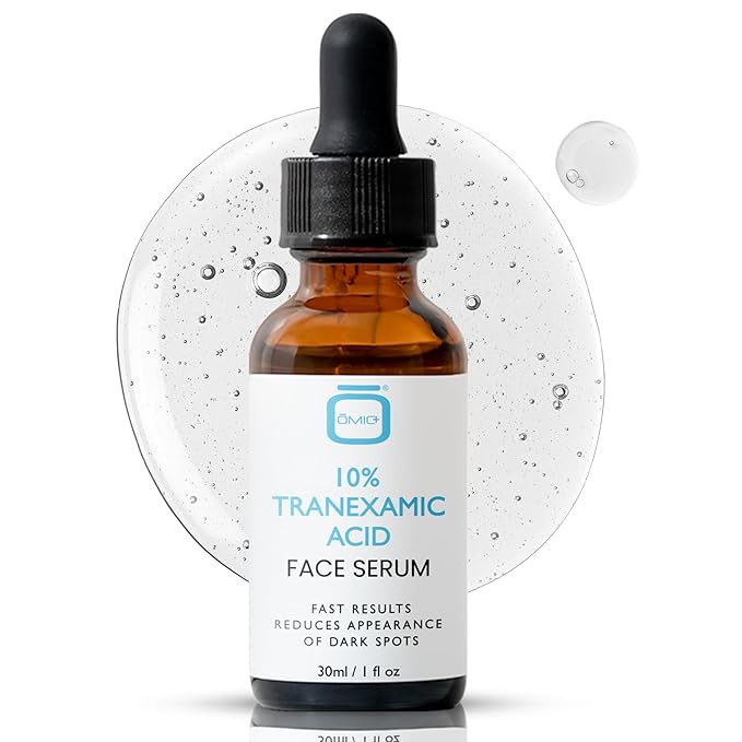 OMIC 10% Tranexamic Acid Serum for Face - 1 fl oz / 30ml - Skin Brightening Serum, For Brown Spots, Even Out Skin Tone - with Hyaluronic Acid, Glycerin, Natural formula