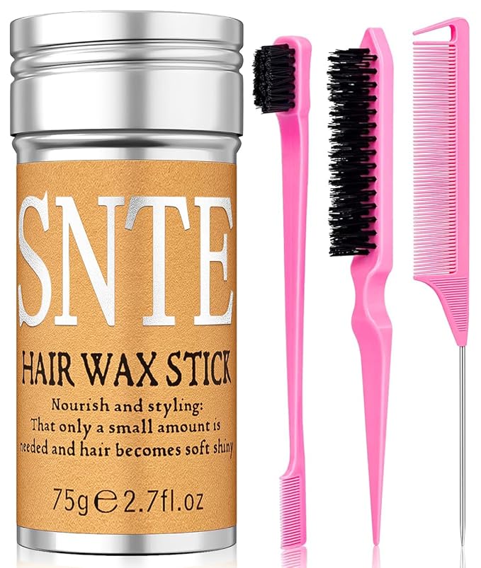 Hair Wax Stick Slick Back Hair Brush Set – Flyaway & Frizz Control for Sleek Ponytails, Buns, and Updos – Hair Accessories for Ballet, Dance Recitals, and Gifts