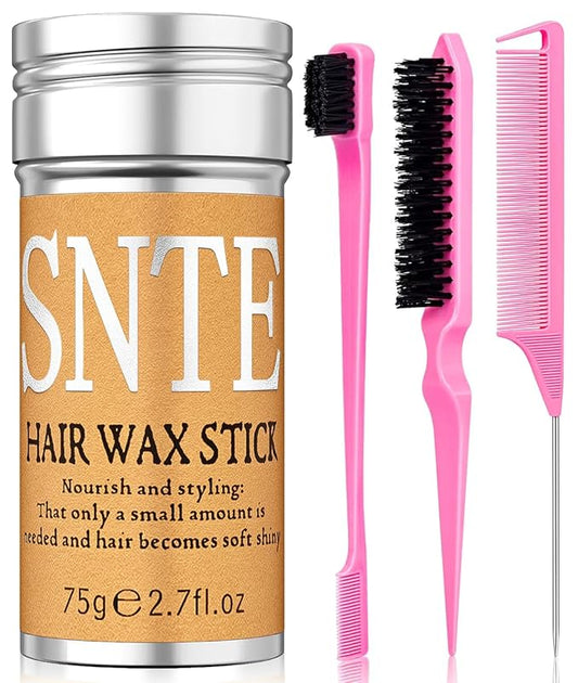 Hair Wax Stick Slick Back Hair Brush Set – Flyaway & Frizz Control for Sleek Ponytails, Buns, and Updos – Hair Accessories for Ballet, Dance Recitals, and Gifts