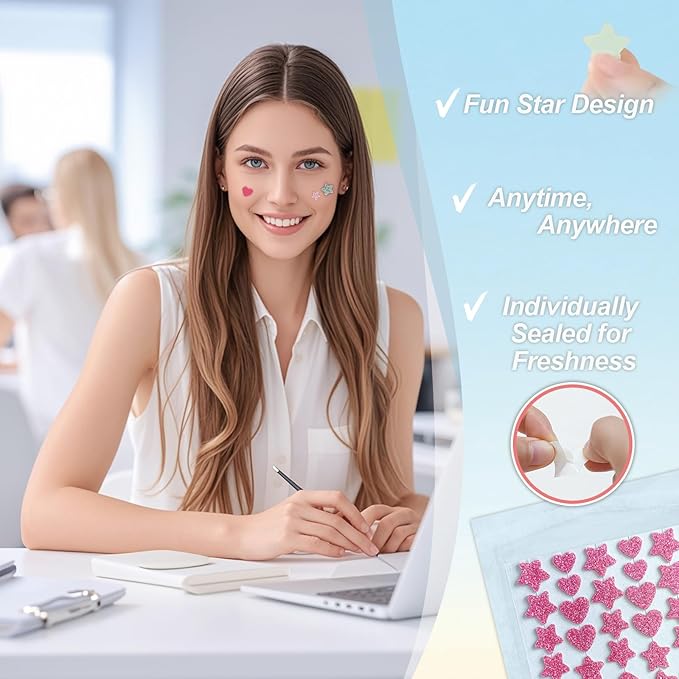 Star Pimple Patches for Face (120 Counts) Festival Beauty Party, Hydrocolloid Cute Acne Patches Cover Zits Blemishes, Zit Patches Spot Stickers Acid, Zit Patches Pads for Skin Care