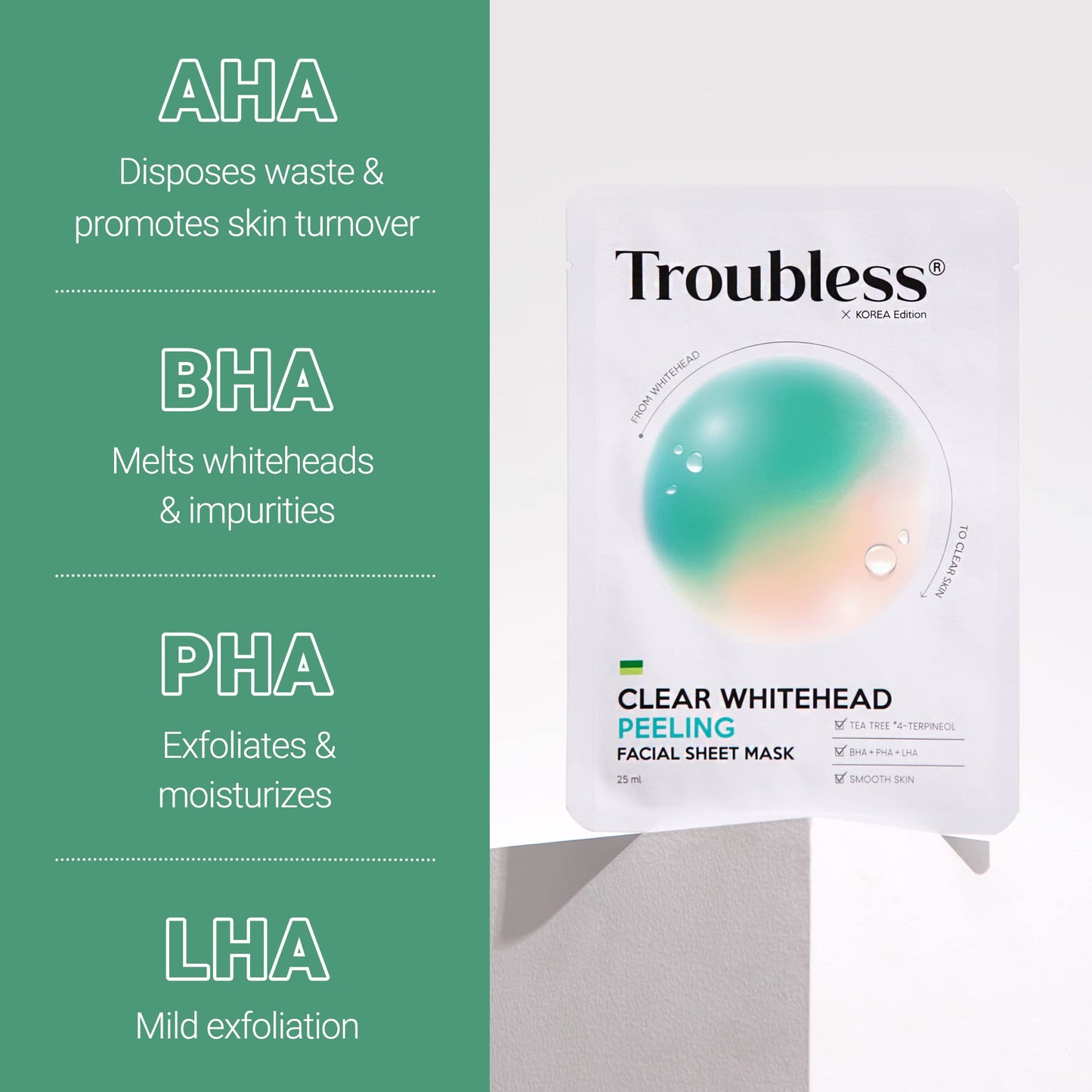 Troubless Clear Whitehead Remover Peel Off Face Mask 5pcs. | Hydrating Face Mask Beauty Sheets Day and Night Moisturizer for Face | White and Blackhead Remover Korean Face Mask Skin Care Peel Off