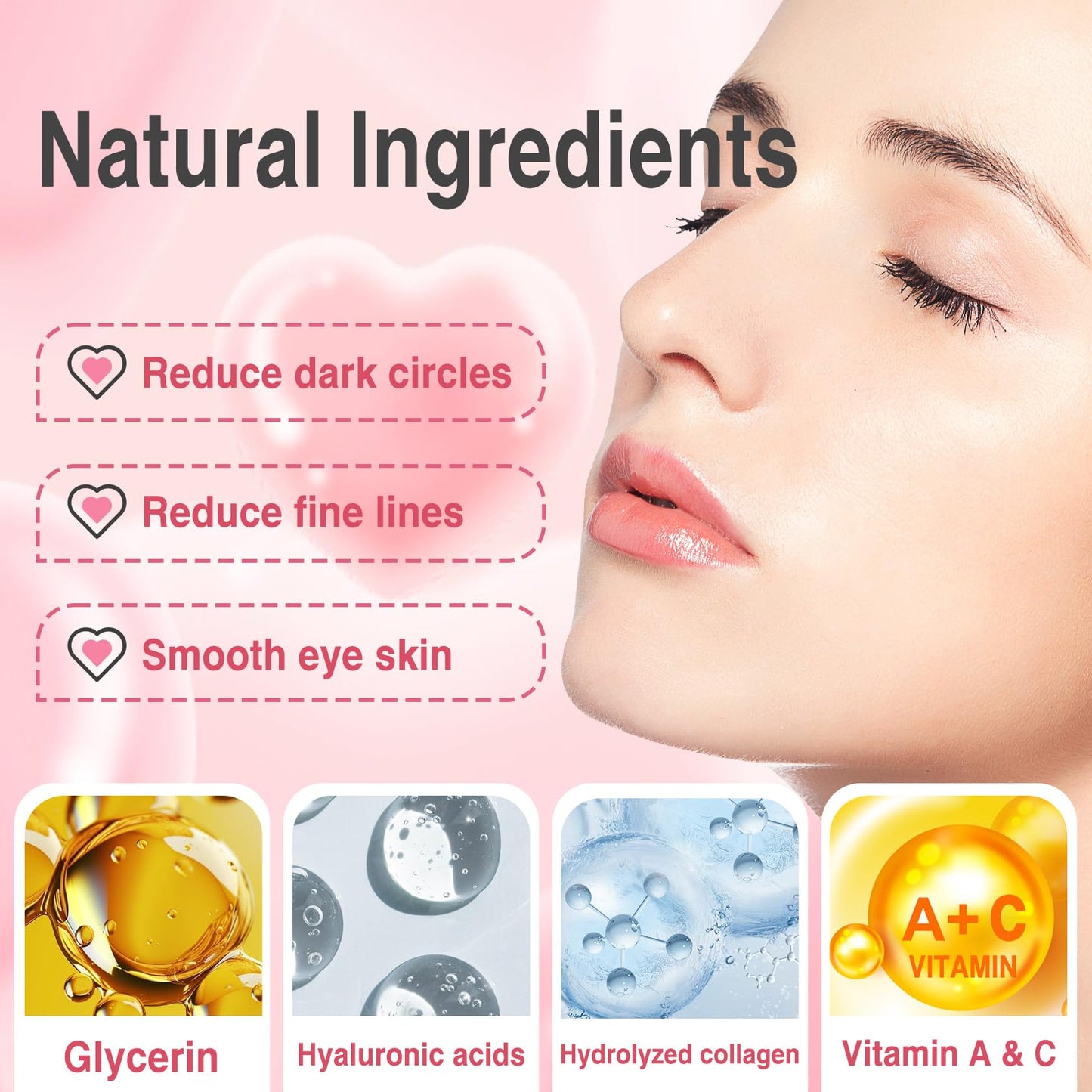 30 Pairs Lip Masks & 24K Gold Eye Masks, Crystal Collagen Under Eye Patches for Puffy Eyes, Wrinkles, Effectively Moisturizing & Reducing Fine Lines & Dark Circle