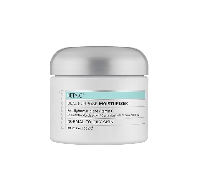 Pharmagel Beta-C Dual Action Moisturizer Normal to Oily Skin | Brightening and Smoothing Face Moisturizer | Pore Minimizer & Rejuvenation - 2 oz.