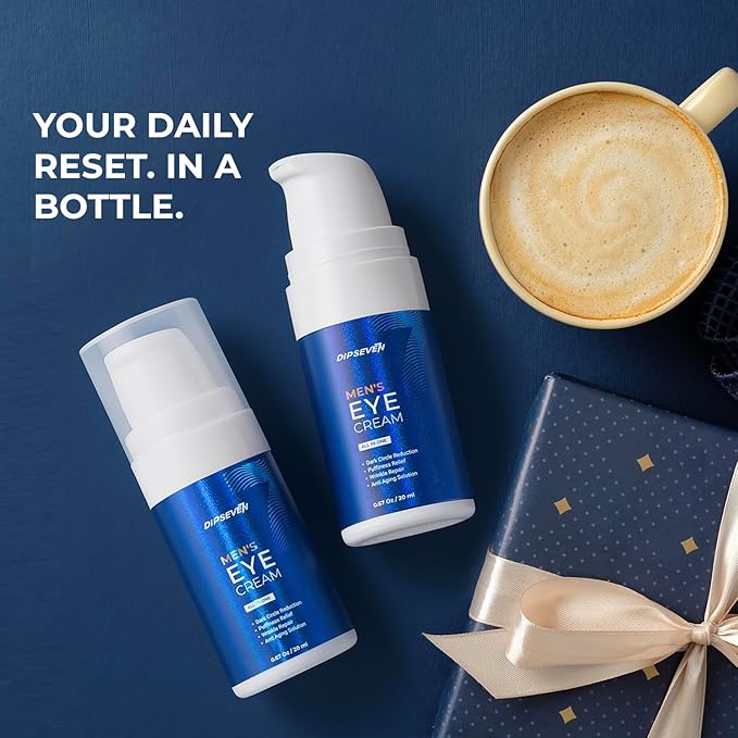 Mens Eye Bags Treatment Cream: Under Eye Repair for wrinkles Baggy Puffiness and Dark Circles - Anti-aging Hydrating with Peptides + Hyaluronic Acid + Niacinamide + Botanical complex+VC