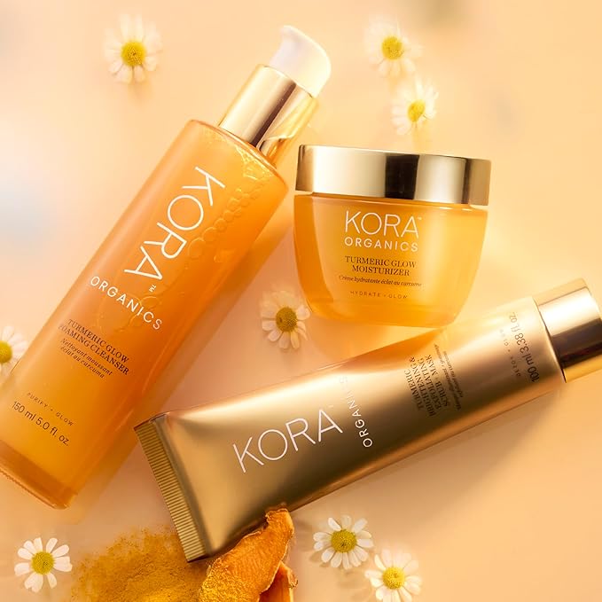 KORA Organics Turmeric Glow Facial Moisturizer, Hydrating Face Cream to Soften & Plump Skin, For Oily and Combination Skin, Certified Organic & Cruelty-Free, 1.69 Fl Oz