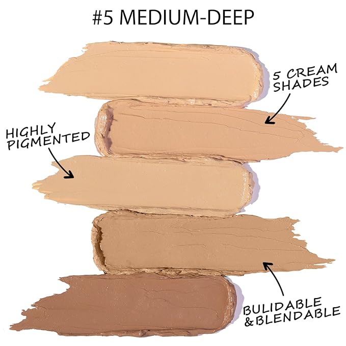 5 In 1 Multi-Use Correcting Concealer Palette,Waterproof Long