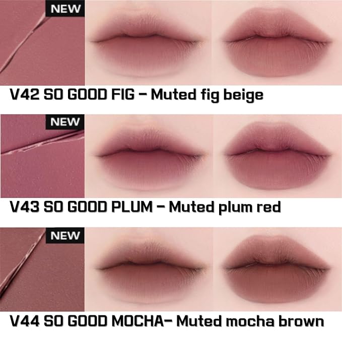 BBIA Last Velvet Tint - Soft & Creamy Matte Finish Lip Stain, Blur Effect with Velvety Texture, Long-Lasting, High Pigment, Lightweight, Non-Drying, Vegan, Korean Lip Makeup (V44 SO GOOD MOCHA)