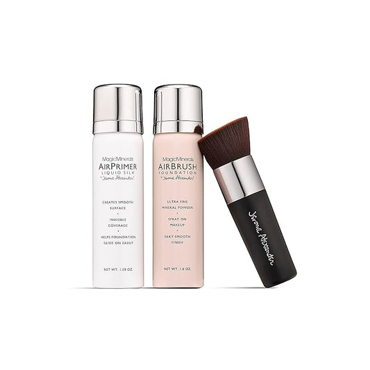 MagicMinerals AirBrush Foundation Set by Jerome Alexander – (Dark Espresso)