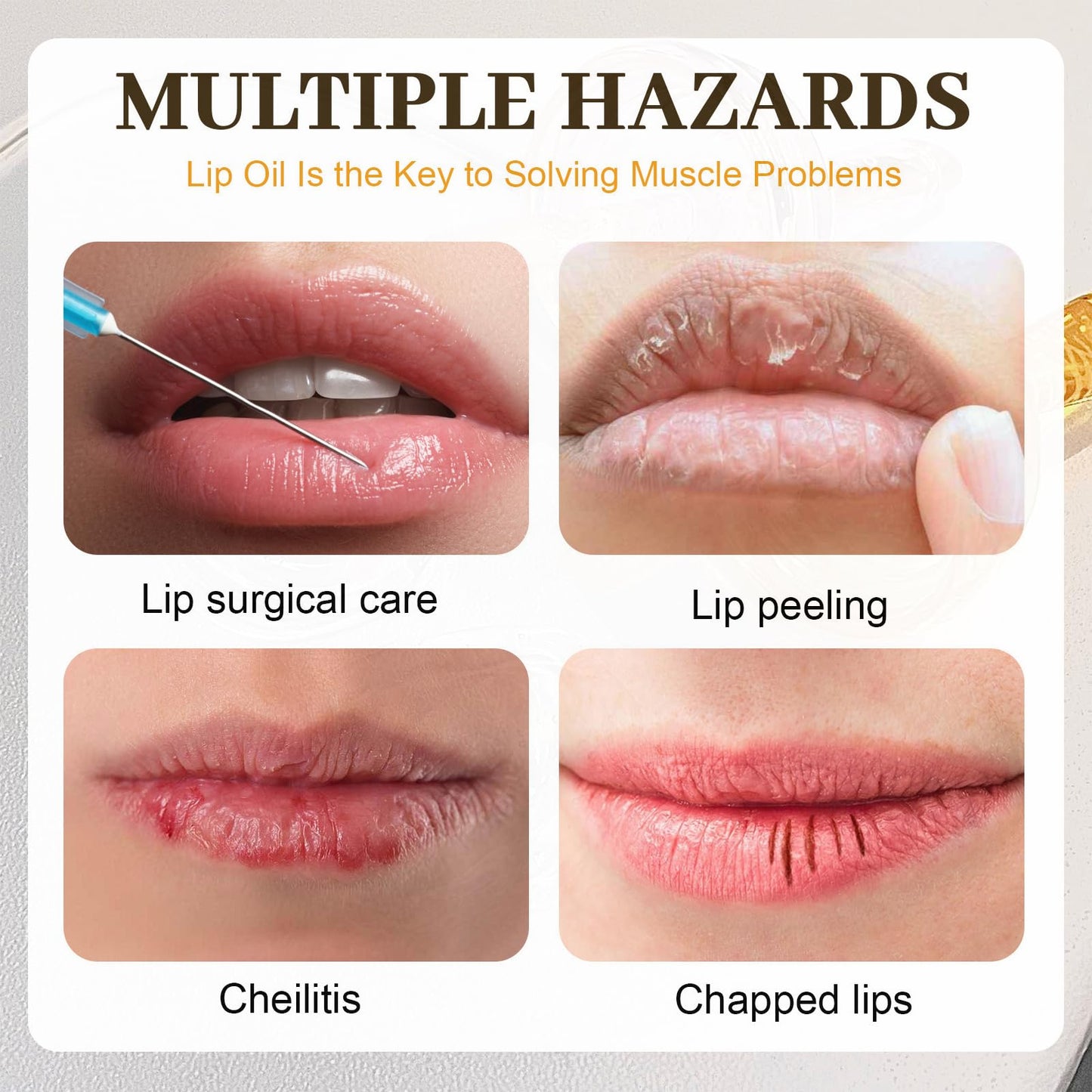 2 PCS Moisturizing Honey Pot Lip Oil Lip Gloss, Natural Honey Sleeping Lip Mask, Lip Balm, Hydrating & Prevention Dry & Cracked Lip Scrubs Exfoliator, Winter Lip Care Products(Peach+Honey)