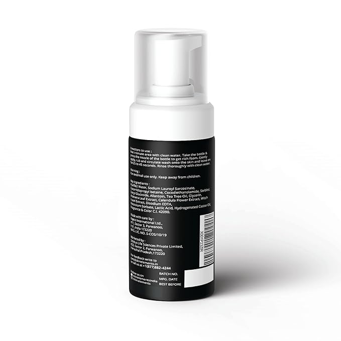 Skin Elements Intimate Wash for Men | pH Balanced Foaming Wash with Tea Tree Oil & Aloe Vera | Soothes, Refreshes & Maintains Hygiene | 4.05 fl. oz. |