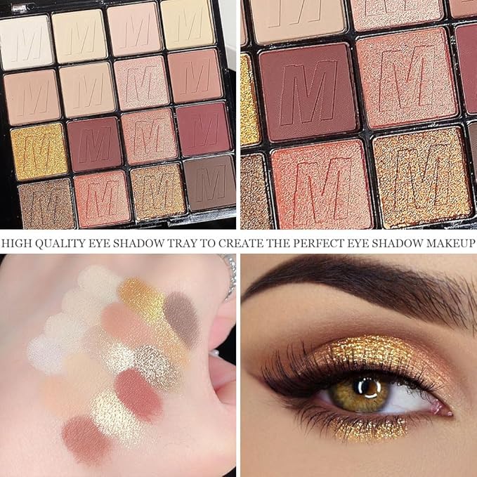 16 Colors Nude Champagne Gold Glitter Matte Shimmer