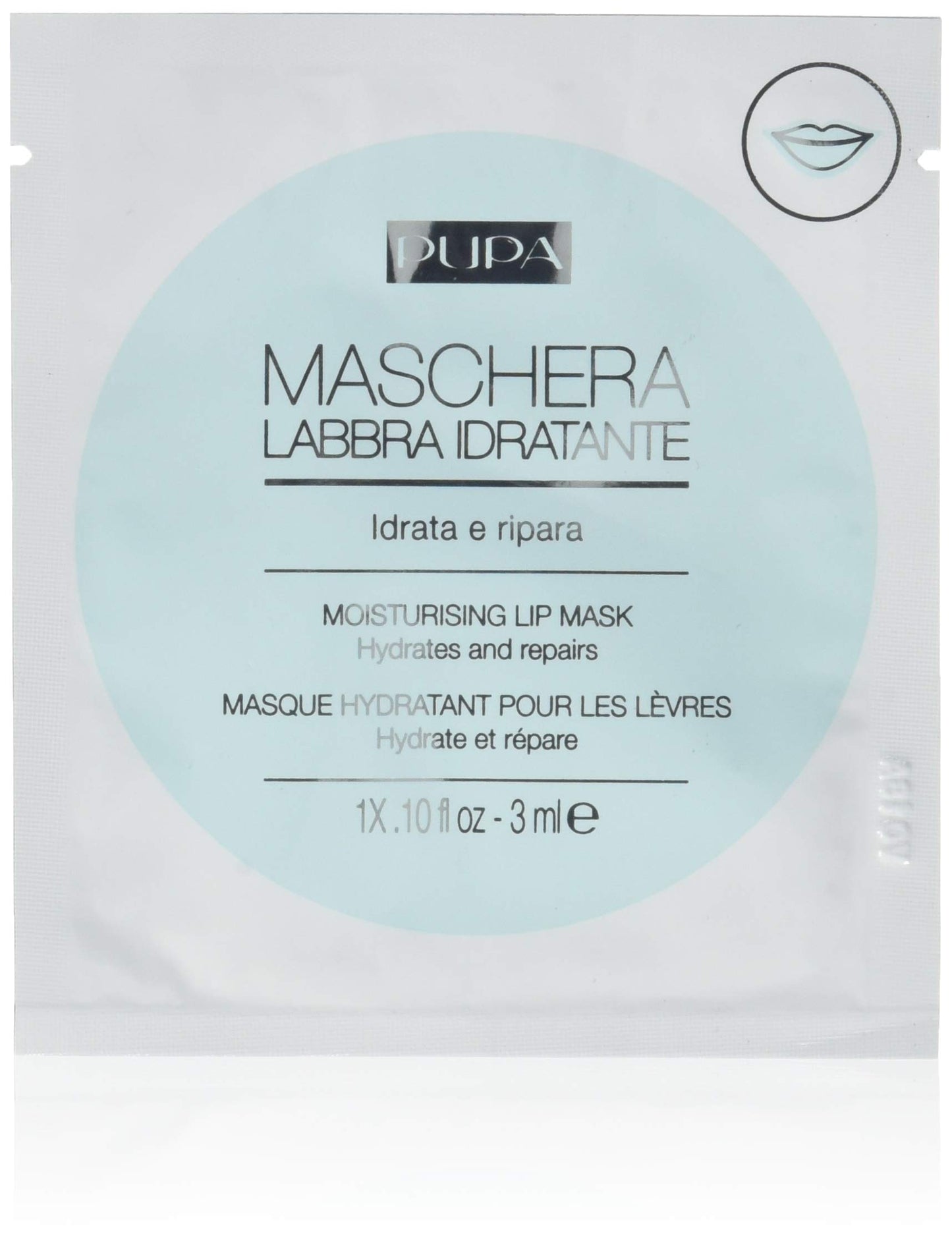 PUPA Milano Moisturizing Lip Mask - Repair And Hydrate The Lips In Just 15 Minutes - Quick, On-The-Go Softening Treatment - Prevents And Diminishes Signs Of Aging - Dermatologist-Tested - 0.1 Oz