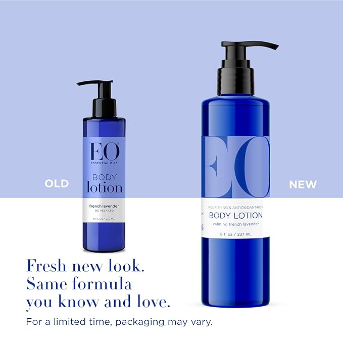 EO Body Lotion, 8 Ounce (Pack of 3), French Lavender, Organic Plant-Based, Botanical Extracts, Vitamin E with Pure Essential Oils