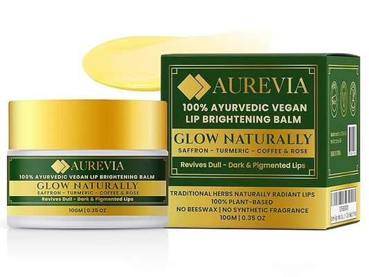 Vegan Ayurvedic Lip Balm – Lightens Dark Lips & Brightens Tones – Deeply Hydrating & Moisturizing for Dry, Chapped Lips – Plant-Based