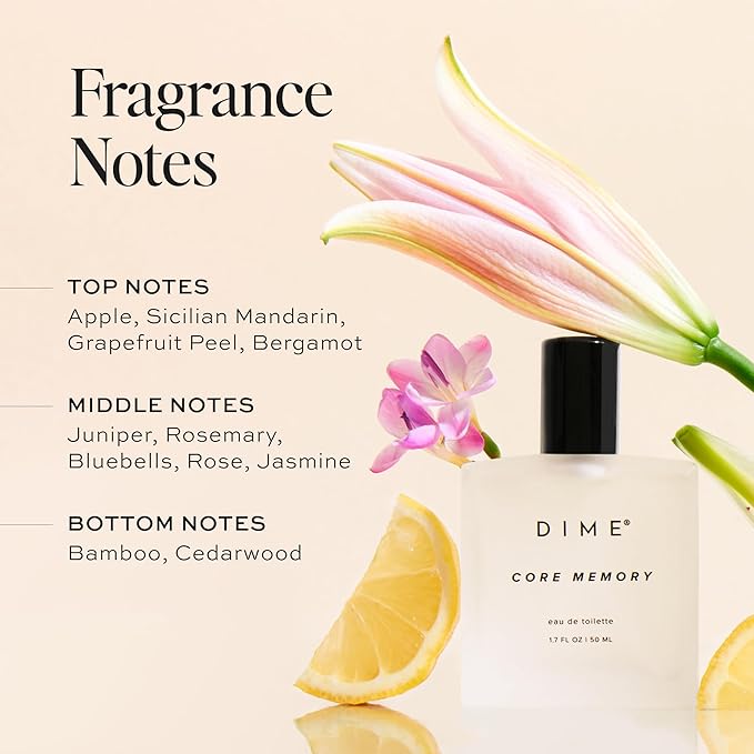 Dime Beauty Core Memory Perfume for Women, 1.7 oz / 50 ml - Bright & Citrusy Fragrance