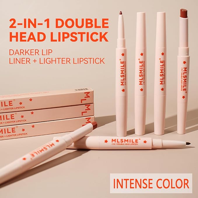 Brown Matte Lip Liner Lipstick Crayon Set, Retractable Gel Lip Liner Pencil Smudge-Proof Long Lasting Creamy Lip Liner Waterproof Lip Liner Intense Color Velvet Smooth Matte Lipliner (#06)