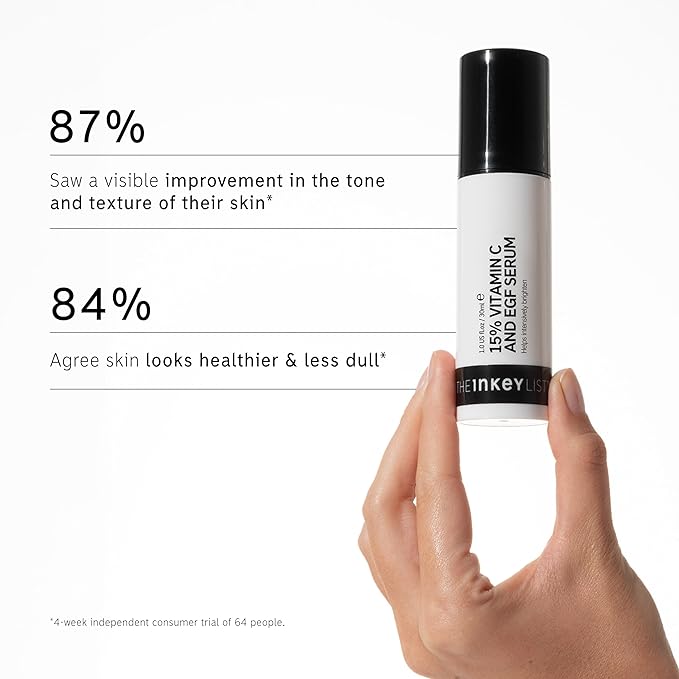 The INKEY List 15% Vitamin C and EGF Serum 1 Fl Oz, Reduces Hyperpigmentation, Rejuvenating Skin Care, Vegan Friendly, Suitable For All Skin Types