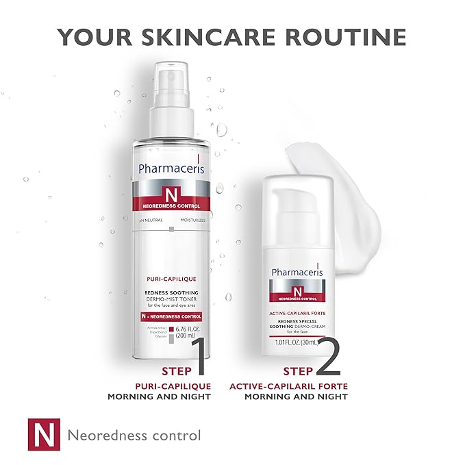 Redness Soothing Cream, Calms Redness, Evens Tone, Facial Moisturizer, Helps Support the Barrier, Skin Care for Sensitive & Red Skin, ACTIVE-CAPILARIL FORTE, 1.01 fl oz