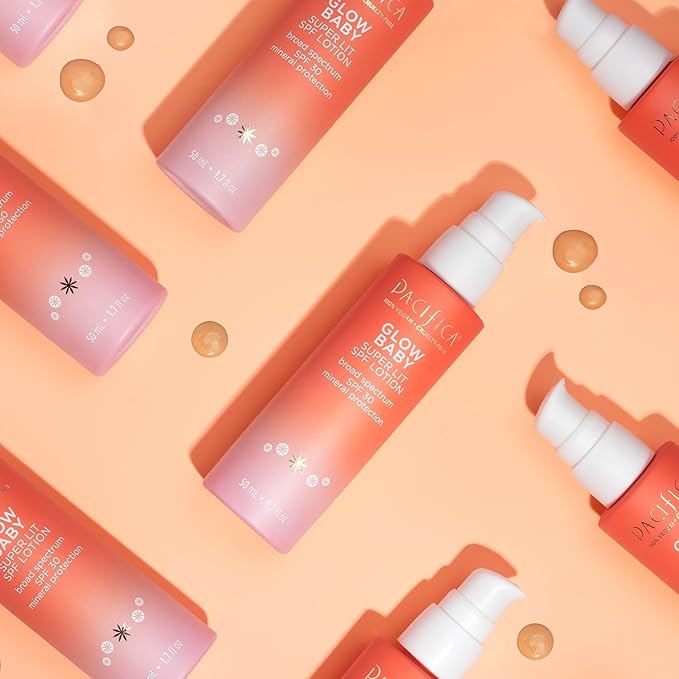 Pacifica Beauty Glow Baby Super Lit SPF 30 Lotion, Skincare, Broad Spectrum, UVA/UVB Sun Protection, Zinc Oxide, Mineral Sunscreen, Face Lotion, Tinted Moisturizer, Vegan, 1.7 fl oz (1 Count)