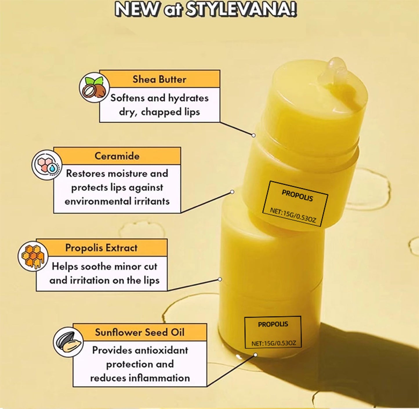 Honey Lip Butter, 12hrs Long-lasting Moisture, Gentle Exfoliation, Hygienic Twist Dispenser,korean skin care