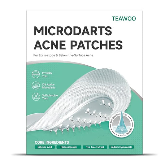 36-Count Microdart Acne Patches, Hydrocolloid Pimple Patches with Salicylic Acid & Madecossoside, Microdart Zit Patches for Deep Blemishes & Early Stage Acne (Patented)