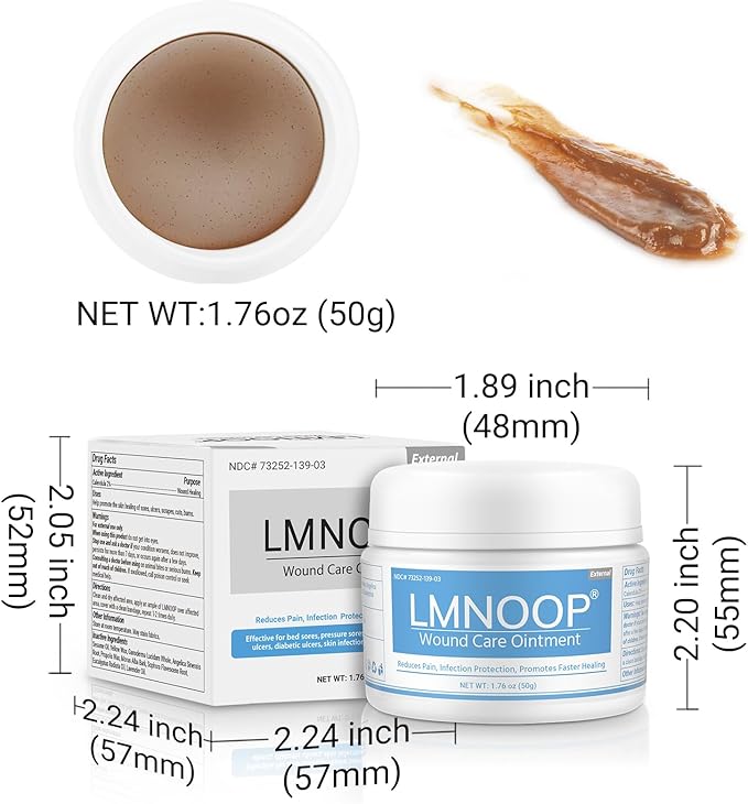 LMNOOP® Bed Sore Ointment, Wound Healing Cream Skin Repair Treatment Infection Protection First Aid Ointment for Bedsores & Pressure Sores Diabetic Venous Foot & Leg Ulcer Burns Cuts
