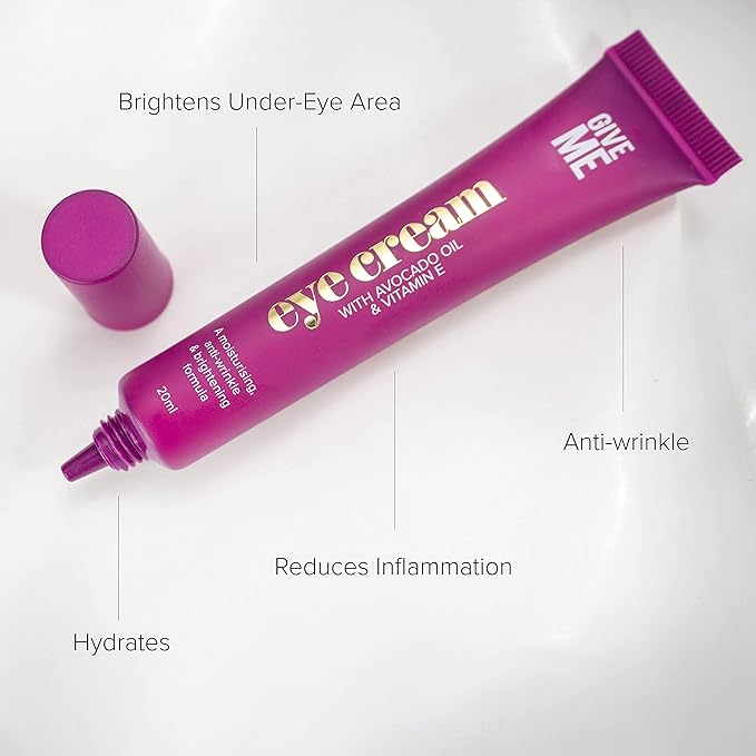Give Me Cosmetics Eye Cream, Anti-Aging Brightening with Vitamin E, Anti-Wrinkle for Dark Circles and Puffy Eyes, Hydrates, Brightens, Reduces Inflammation