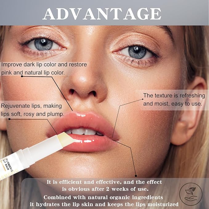 Organic Turmeric Lip Balm All-Day Moisturizing,