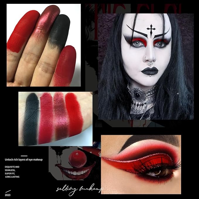 ecofavor Red Goth Eyeshadow Palette - 9 Colors