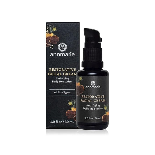 Annmarie Restorative Facial Cream – Luxurious Moisturizer for All Skin Types – Firms, Tones & Rejuvenates with Reishi, Collagen Pre-Peptides, Lingonberry Stem Cells & Ceramides (1.7 oz)