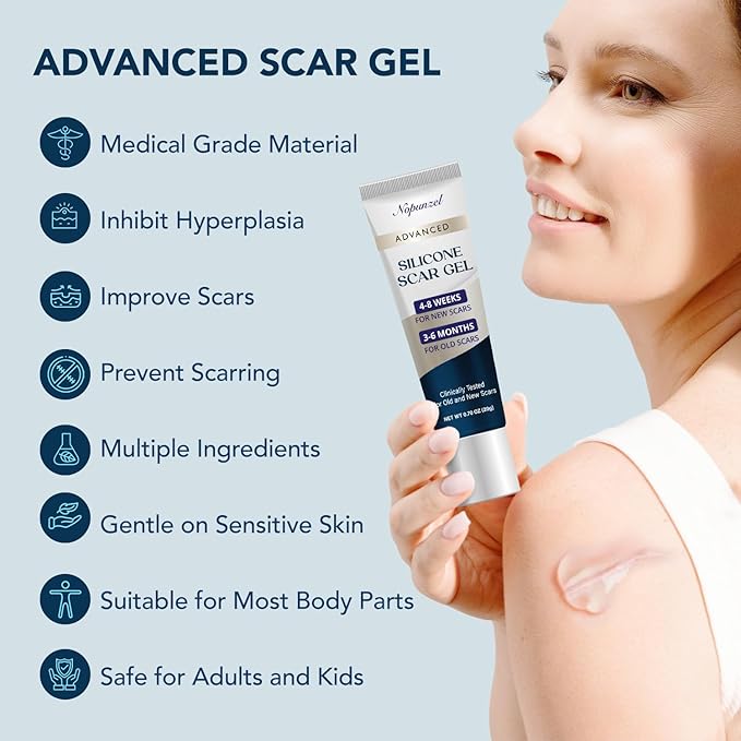 Silicone Scar Gel: Silicone Gel for Scars - Improve Scar Appearance for Old and New Scars - Medical Grade Silicone - Advanced Scar Gel - Scalds - Surgery - Injury - Stitches - Burns - 20g