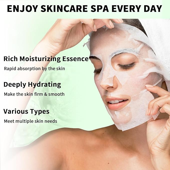 12 Pack Variety Face Masks Skincare for Women Sheet Face Mask for Kids Teens Girls, Hydrating Face Masks for All Skin Types with Natural Ingredients, Birthday Party Spa Gift for Kids Teens Girls Women