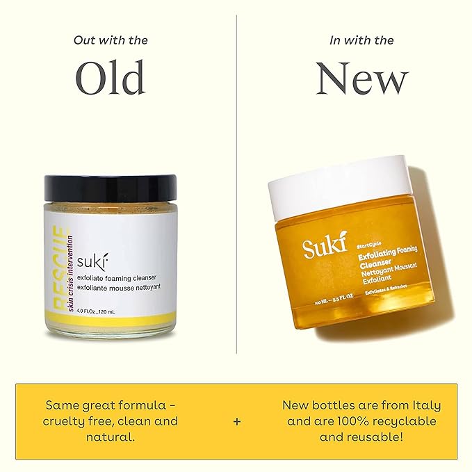 Face Scrub Exfoliating Face Wash | Suki Skincare Exfoliate Foaming Cleanser, Gentle Daily Scrub with Colloidal Oat & Raw Sugar, Natural Deep Pore Cleaner & Microdermabrasion Facial Exfoliator 3.38 oz