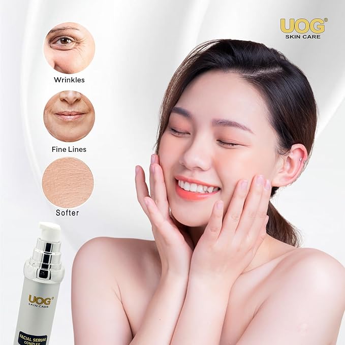 UOG (United One) Eyelash Adhesive Glue Face Serum Complex – Hydrating & Firming Face Serum| Lifts, Tightens & Improves Skin Texture | Reduces Fine Lines & Wrinkles for Neck & Jawline | 30ml/1.0oz