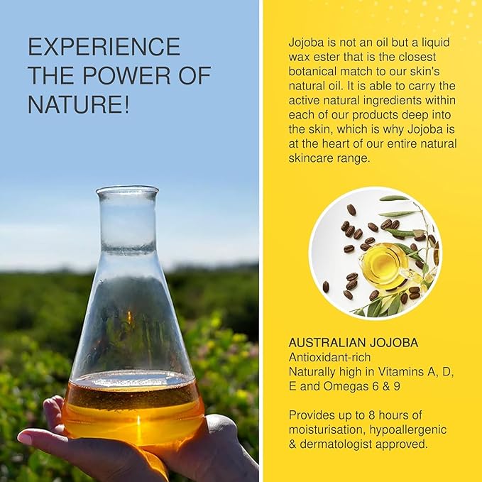 Jojoba 100% Pure Australian Oil 250ml – Cold-Pressed Natural Oil for Face, Hair & Body – Lightweight, Non-Greasy, Hypoallergenic Moisturizer – Sustainably Grown & Bottled in Australia (250ml)