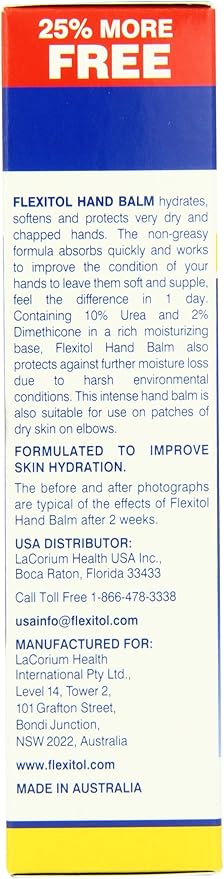 Flexitol Hand Balm, 2.5 Ounce Tube (Pack of 2), Rich Moisturizing Hand Cream for Fast Relief of Dry, Chapped, or Cracked Skin