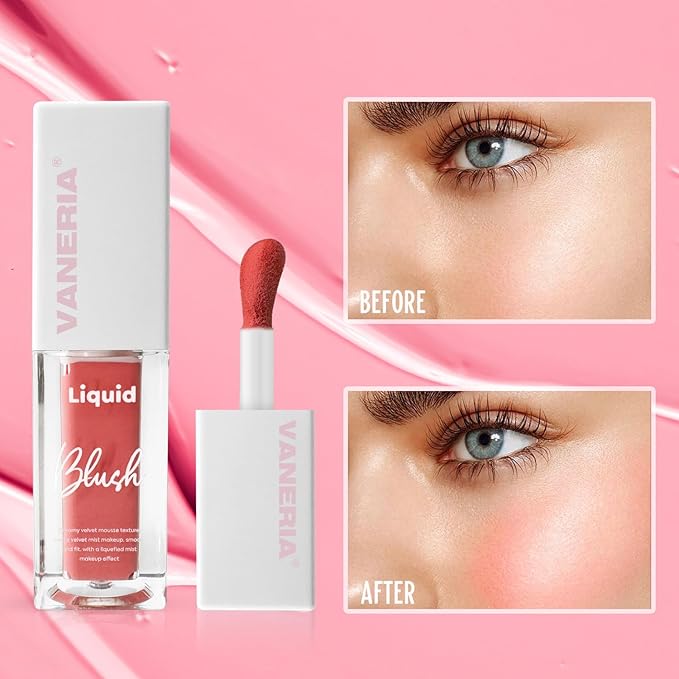 VANERIA Liquid Blush for Cheeks,Long lasting High Pigment (/0.17oz) ﻿ 5g