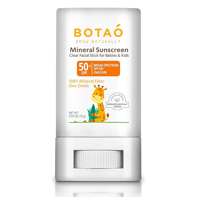 baby Mineral Sunscreen Stick 100% Zinc Oxide SPF 50+ Water Resistant UVA/UVB Protection Easy to Apply Fragrance Free, babies & kids, for sensetive skin, Unscented