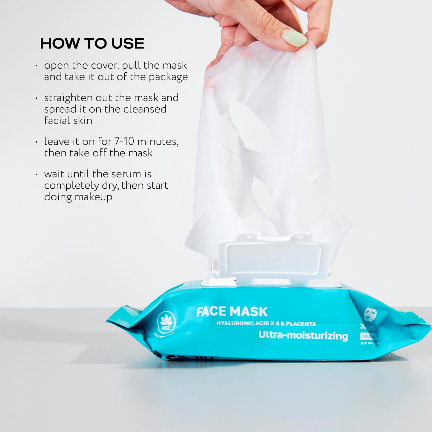 Korean Sheet Masks with Niacinamide & Vitamin C - 30-Pack Premium Face Mask Set - Intensive Hydrating Sheet Mask Collection - Advanced K-Beauty Skincare - Complete Monthly Supply for Daily Face Care