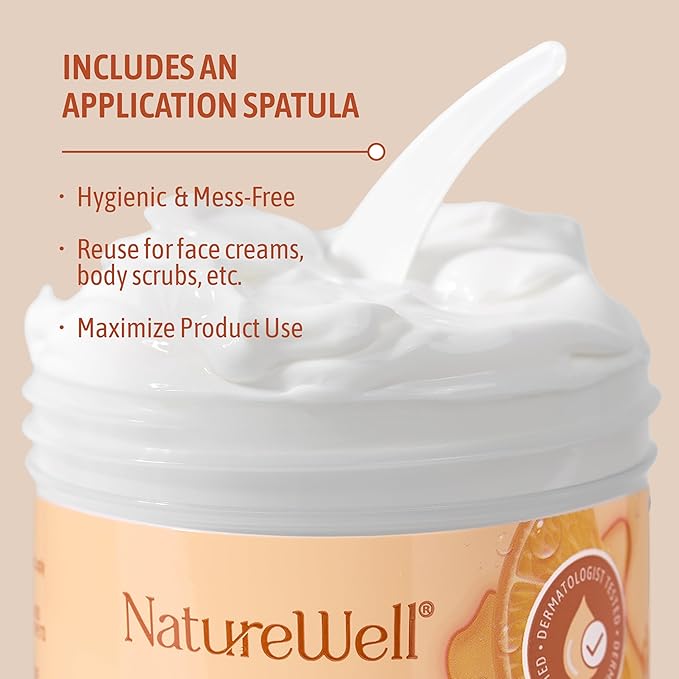 NATURE WELL Clinical Brighten & Hydrate Vitamin C Moisture Cream Skincare for Face, Body & Hands, Revitalizes Dull-Looking Skin, Promotes A Glowing Complexion, Helps Visibly Improve Skin Texture, 16oz