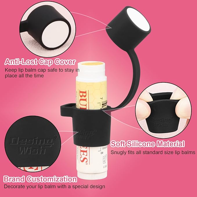 Desing Wish Silicone Lip Balm Holder Black