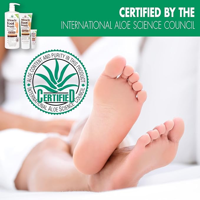 Aloe Vera Lotion & Foot Cream Combo – Aloe All Over 1 oz + Foot Repair 4 oz – Soothing Aloe Lotion for Dry Skin, Hands, Heels & Body – Diabetic-Safe Foot Cream for Cracked Feet