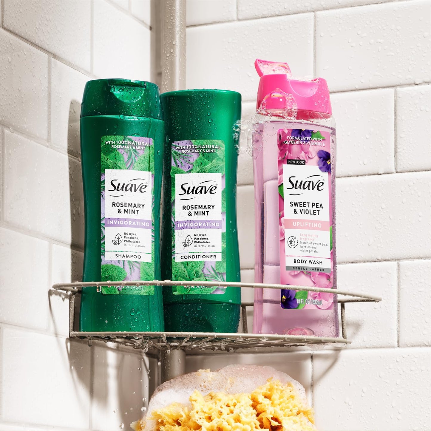 Suave Shampoo and Conditioner Set, Rosemary & Mint - Invigorating Rosemary Mint Clarifying Shampoo & Conditioner, Hair Strengthening, Scented, 12.6 Oz Ea (2 Piece Set)